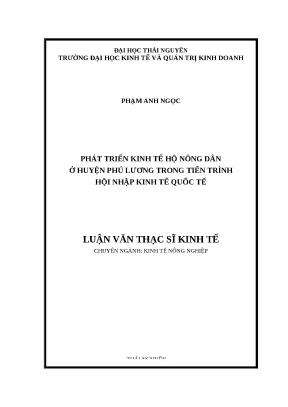 Khóa luận: Phát triển kinh tế hộ nông dân Phú Lương