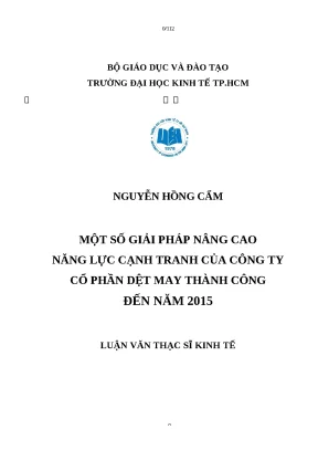 Giải pháp nâng cao năng lực cạnh tranh cho Công ty Dệt