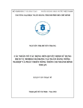 Nhân tố ảnh hưởng đến quyết định sử dụng dịch vụ Mobile