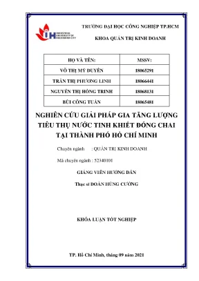 Giải pháp tăng cường tiêu thụ nước tinh khiết đóng chai