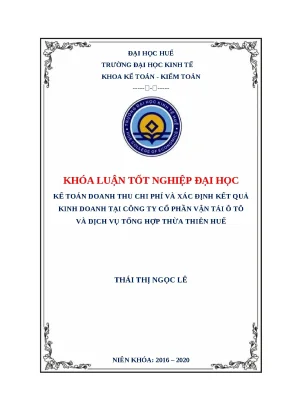 Khóa luận: Kế toán doanh thu, chi phí & kết quả kinh doanh