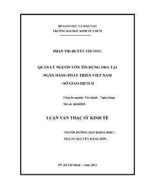 Luận văn: Quản lý vốn tín dụng ODA tại VDB