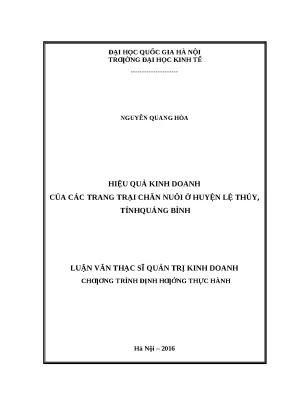Hiệu Quả Kinh Doanh Các Trang Trại Chăn Nuôi Tại Huyện