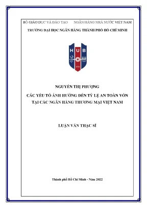 Yếu tố ảnh hưởng tỷ lệ an toàn vốn NHTM Việt Nam