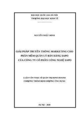 Luận văn: Giải pháp truyền thông marketing cho Sapo