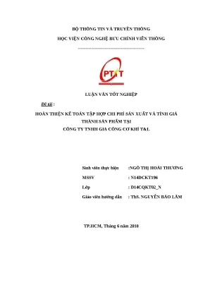 Cải Tiến Kế Toán Chi Phí Sản Xuất và Tính Giá Thành Sản