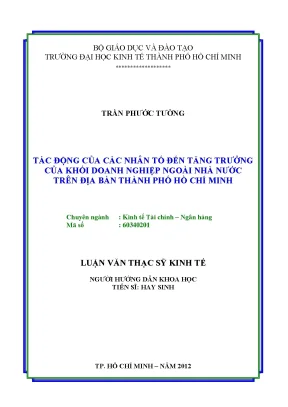 Tác động của các nhân tố đến tăng trưởng doanh nghiệp