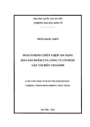 Luận văn: Chiến lược đa dạng hóa sản phẩm tại Vinaship