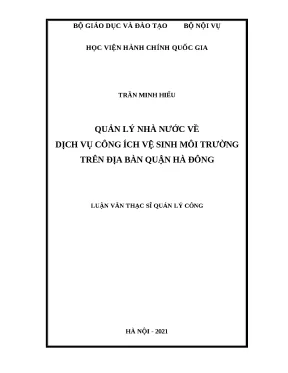 Quản lý dịch vụ công ích vệ sinh môi trường tại quận Hà Đông
