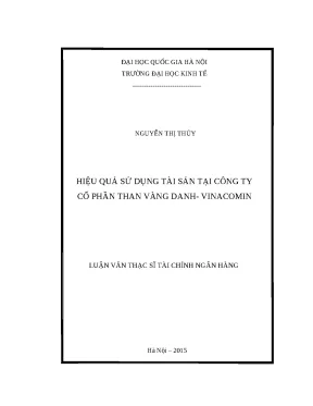 Luận văn hiệu quả sử dụng tài sản tại Than Vàng Danh
