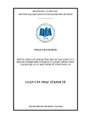 Những Nhân Tố Ảnh Hưởng Đến Sự Hài Lòng Của Doanh Nghiệp 