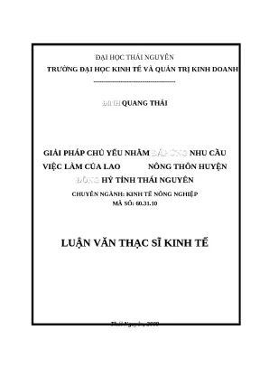 Giải pháp nâng cao việc làm cho lao động nông thôn huyện
