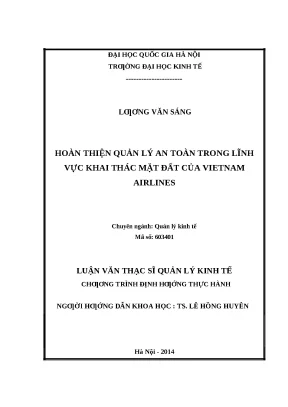 Cải tiến quản lý an toàn khai thác mặt đất tại Vietnam
