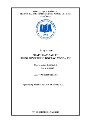Pháp Luật Đầu Tư Đối Tác Công Tư: Giải Pháp Cho Kinh Tế