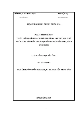 Chính Sách Bồi Thường Khi Nhà Nước Thu Hồi Đất Tại Huyện