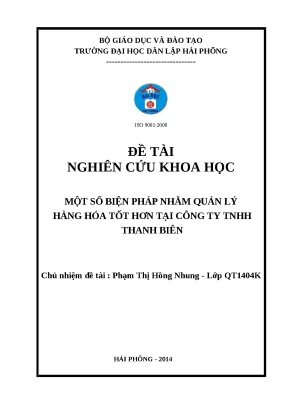 Biện Pháp Quản Lý Hàng Hóa Hiệu Quả Tại Công Ty TNHH
