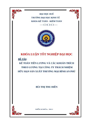 Khóa luận kế toán tiền lương & các khoản trích theo lương