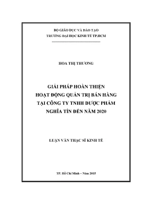Giải pháp tối ưu quản trị bán hàng tại Công ty TNHH Dược