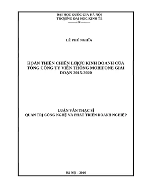 Luận văn chiến lược kinh doanh Mobifone 2015-2020