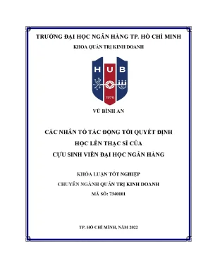 Nhân Tố Ảnh Hưởng Đến Quyết Định Học Thạc Sĩ Của Cựu
