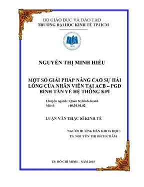 Giải pháp nâng cao sự hài lòng của nhân viên tại ACB PGD