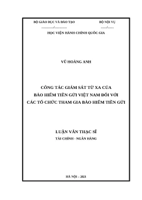 Công tác giám sát từ xa của Bảo hiểm tiền gửi Việt Nam