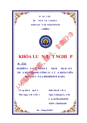 Nghiên cứu nhân tố ảnh hưởng đến sự thỏa mãn công việc