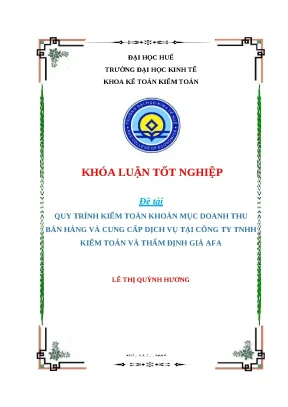 Quy trình kiểm toán doanh thu tại Công ty AFA (Chi tiết)