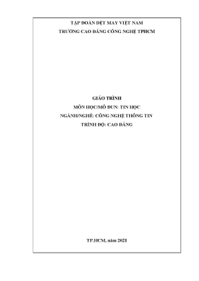 Giáo trình Tin học cơ bản ngành Công nghệ thông tin