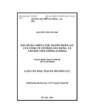 Chiến lược nguồn nhân lực cho công ty COMAS: Xây dựng và