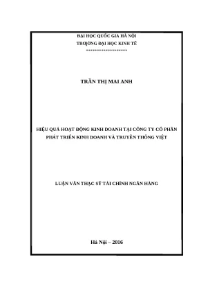 Hiệu Quả Kinh Doanh Tại Công Ty Cổ Phần Phát Triển Kinh