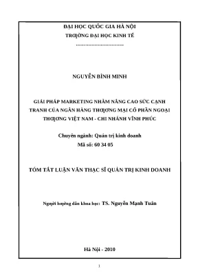 Giải pháp marketing nâng cao sức cạnh tranh cho