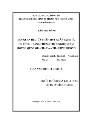 Luận văn Thâm hụt ngân sách và Nợ công tại Châu Á