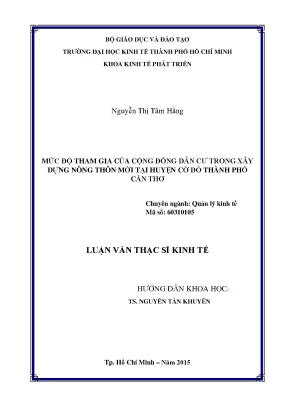 Mức độ tham gia của cộng đồng trong xây dựng nông thôn
