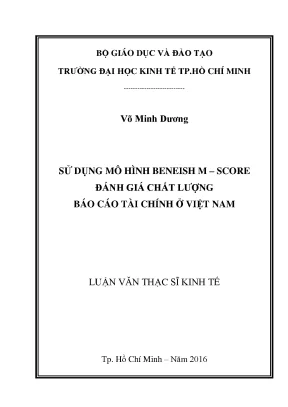 Đánh giá chất lượng báo cáo tài chính ở Việt Nam bằng mô