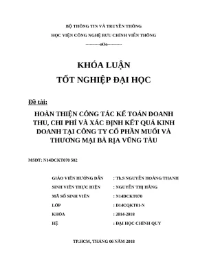 Cải thiện kế toán doanh thu và chi phí tại công ty cổ