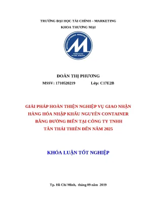 Giải Pháp Hoàn Thiện Nghiệp Vụ Giao Nhận Hàng Nhập Khẩu