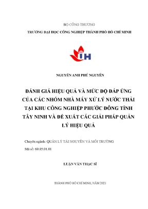 Đánh giá hiệu quả xử lý nước thải tại KCN Phước Đông,
