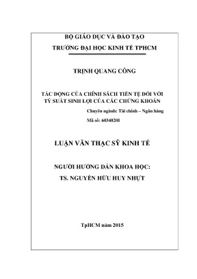 Tác động của chính sách tiền tệ đến tỷ suất sinh lợi