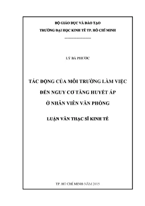 Tác động của môi trường làm việc đến nguy cơ tăng huyết