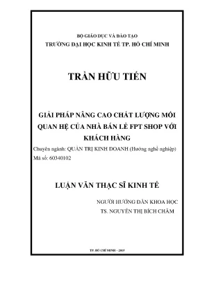 Giải pháp nâng cao chất lượng mối quan hệ giữa FPT Shop