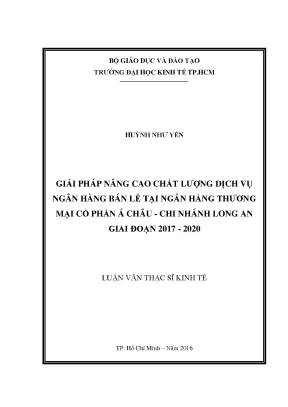 Giải pháp nâng cao chất lượng dịch vụ ngân hàng bán lẻ