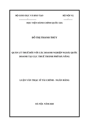 Quản Lý Thuế Doanh Nghiệp Ngoài Quốc Doanh Tại Đà Nẵng