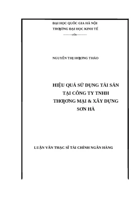Luận văn: Hiệu quả sử dụng tài sản tại công ty Sơn Hà