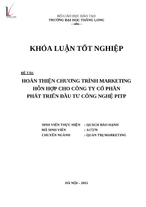 Chiến Lược Marketing Hỗn Hợp Cho Công Ty Công Nghệ PITP