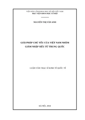 Giải pháp giảm nhập siêu từ Trung Quốc cho Việt Nam