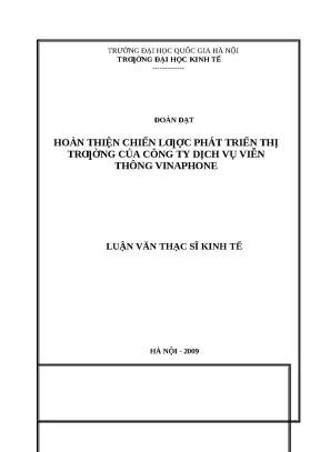Hoàn thiện chiến lược phát triển thị trường Vinaphone