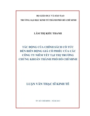 Luận văn: Chính sách cổ tức & biến động giá cổ phiếu