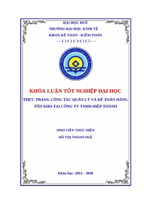 Quản lý và kế toán hàng tồn kho tại công ty TNHH Hiệp Thành