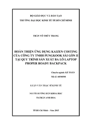 Hoàn thiện ứng dụng Kaizen Costing tại Công ty TNHH